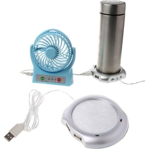 USB Tea Coffee Cup Mug Warmer Heater Pad with 4 Port USB Hub PC Laptop