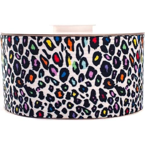 3' 75mm 10yards 4 style of Leopard Print Corduroy Stripe Cloth Ribbons