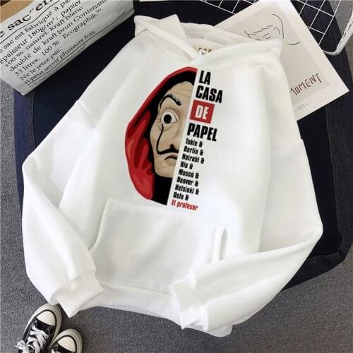 Female Hoodie Sweatshirts Clothes House of Paper Pullover Hoodies Streetwear Top La Casa De Papel Print Hoodies Women Tops