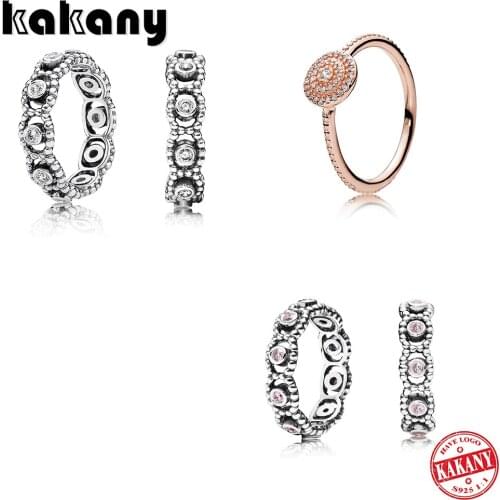 KAKANY New Fashion High Quality S925 Sterling Silver My Princess Her Pink Zirconia CZ Ring 190881PCZ Womens Party Jewelry