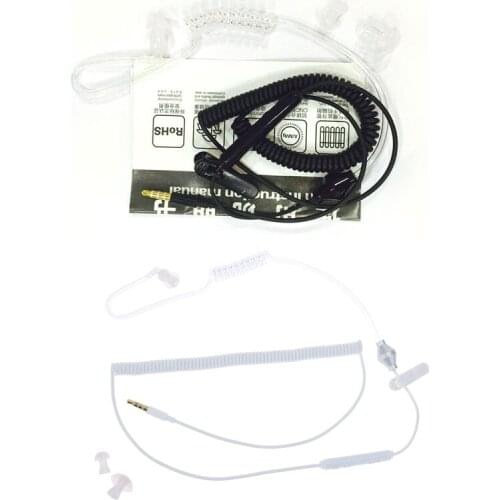 1 Pin 3.5mm Anti-Radiation Earphone Noise Cancelling Air Tube Acoustic Stereo Earbuds Headphone with Mic for Smart Mobile Phone