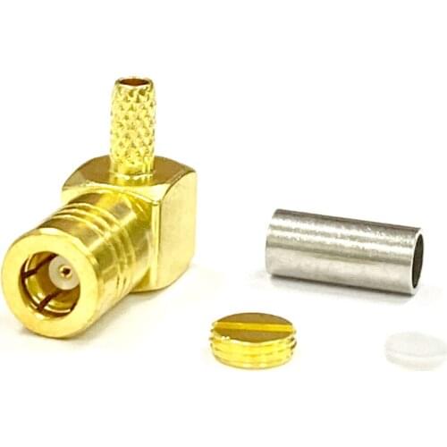 1pc SMB Female Right Angle RF Connector Crimp For LMR100 RG316 cable wholesale RF Adapter