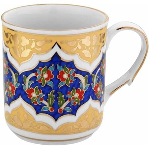 %100 Handmade Mug Kutahya Porcelain Coffee Tea Milk Authentic Design Cups Travel Tumbler Drinkware Gift Woman Man Made in Turkey