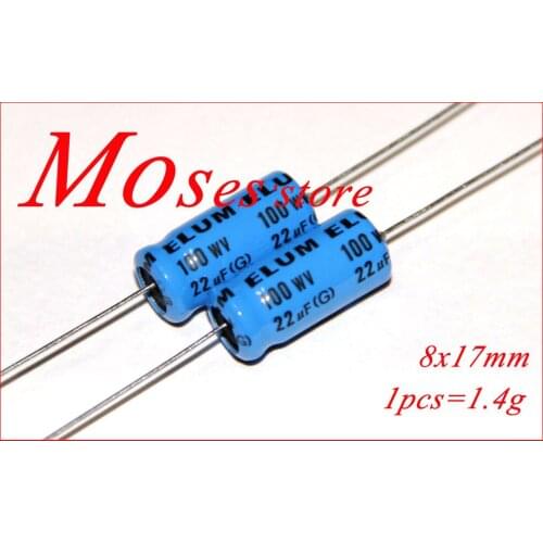 100v 22uf Original New Axial Capacitance Electrolytic Capacitor 8x17mm (20pcs)