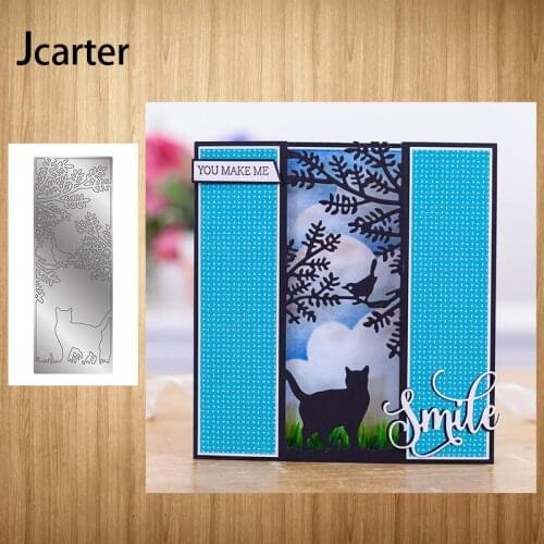 2021 Cat Tree Bird Rectangle Frame Metal Cutting Dies Craft Handmade Knife Mould Blade Punch Stencils Dies Cut Scrapbook Model