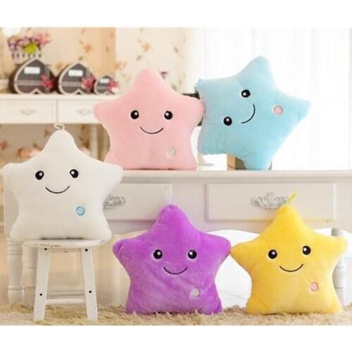34CM Creative toy Light pillows Soft stuffed plush Glowing stars Pillow leather Light toys Gift for children Children Children