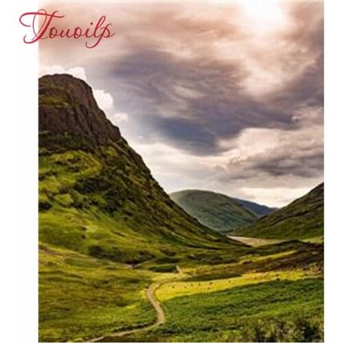 TOUOILP DIY Full Square/round Diamond Painting Mountain road DIY Diamond Embroidery Cross Stitch Rhinestone Mosaic Home Decor