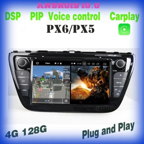 Voice control PX6 Android 10.0 Car GPS dvd Player for Suzuki SX4 S-Cross 2014 2015 2016 2017 2018 2019 with wifi usb 4+128G