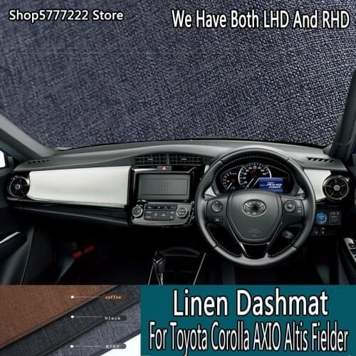 Car Styling Linen Dash Mat Covers Dashmat Dashboard Pads Accessories For Toyota Corolla AXIO Altis Fielder Nke 165 2013-2018 RHD