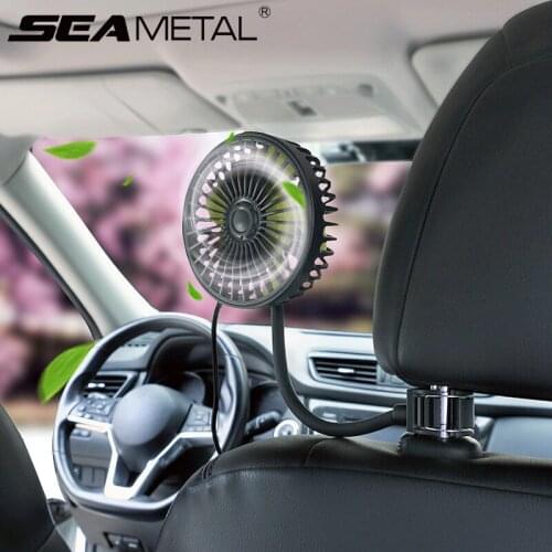 Car Fan 12V USB Auto Fan In the Car Cooling Fan for Summer Vehicle Dashboard Seat Hook 3 Mode High Speeds 360 Degree Rotation