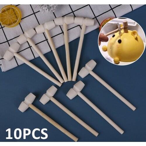 10pcs/set Mini Wooden Hammer Ball Toy Pounder Replacement Wood Mallets Kids Toy for Leathercraft Jewelry Crafts