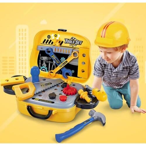 Children Simulation Role Play Repair Tools Set Game Toys Suitcase Hammer Accessories Hands-On Ability Exercise Toddler Playing