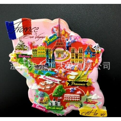 French characteristics souvenir refrigerator stickers