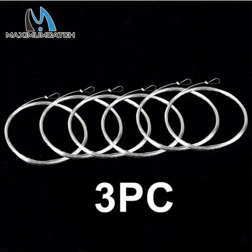 Maximumcacth 6pcs Tapered Leader Fly Line 9FT 0X/1X/2X/3X/4X/5X/6X/7X Clear Leader Line with Loop Nylon Fly Fishing Line