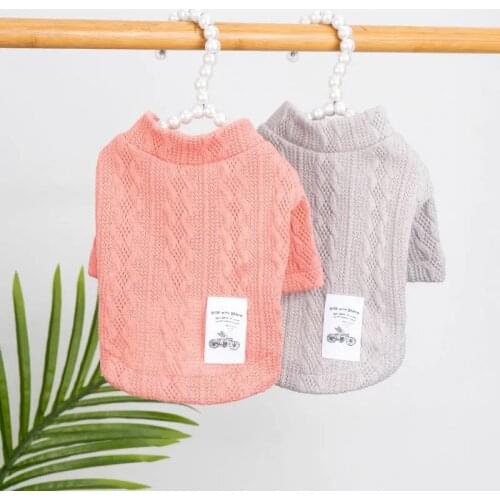 Classic Solid Puppy Dog Sweater Spring Clothes for Small Dogs Cats Puppy Costume Chihuahua Shirt Knitting Crochet Cloth Jersey