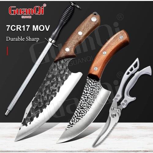 Handmade Forged Boning Knife Chef Knife Butcher Fish Knife Stainless Steel Kitchen Knife Meat Slicing Cleaver Hunting Knife