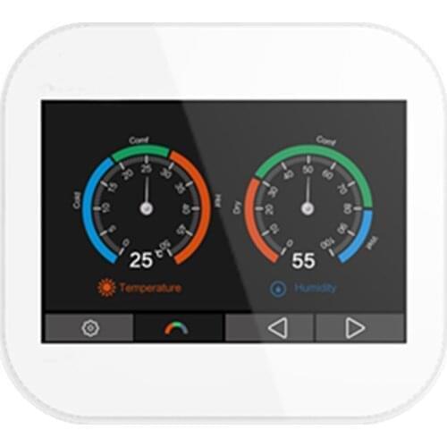 Modbus Rtu color touch screen thermostat with English/German/Polish/Italian/Spainish /French