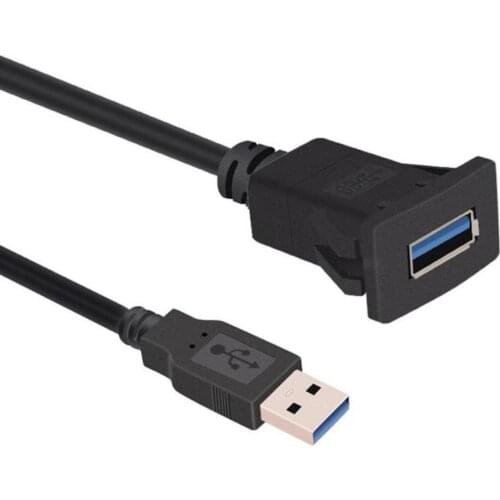 Motor Car Panel USB 2.0 Extension Cable Male To Female Single Port 1m/3.3ft