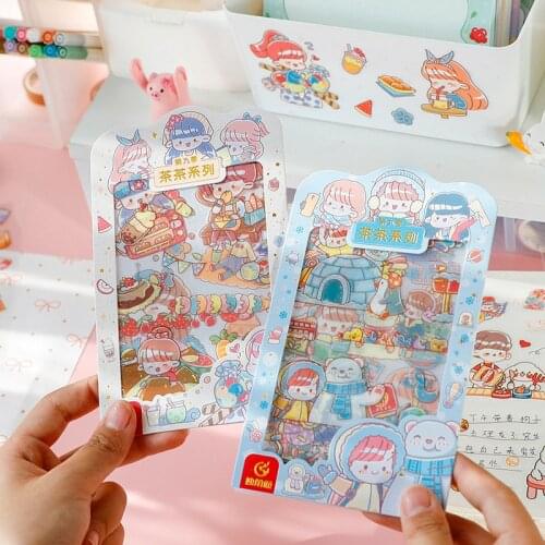 6sheets/set Sticker Set Diy Cute Stickers Ins Style Scrapbooking School Suppliers Stationery Art Supplies