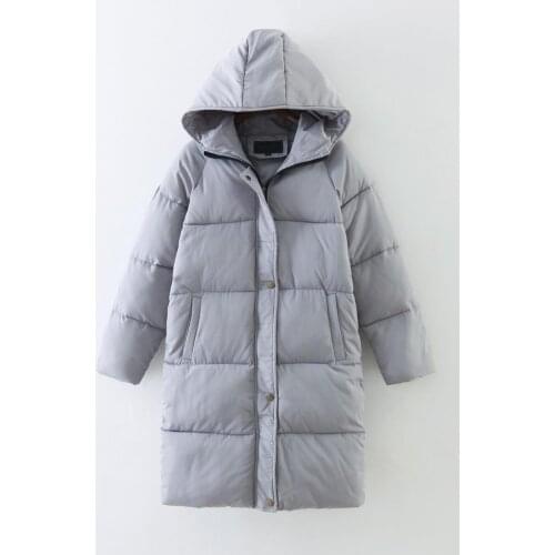 2021 New Fashion Winter Down Padded Jacket Women Mid-length Thick Loose Plus Size Jacket Women Hooded Collar Solid Color Jacket