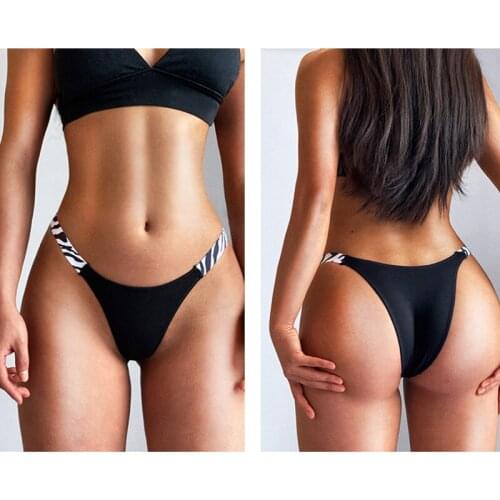 New Women 's Underwear Cotton T- String Pants Half Bag Hip Loose Tight Belt Underwear Color Matching Sexy for Women Panties