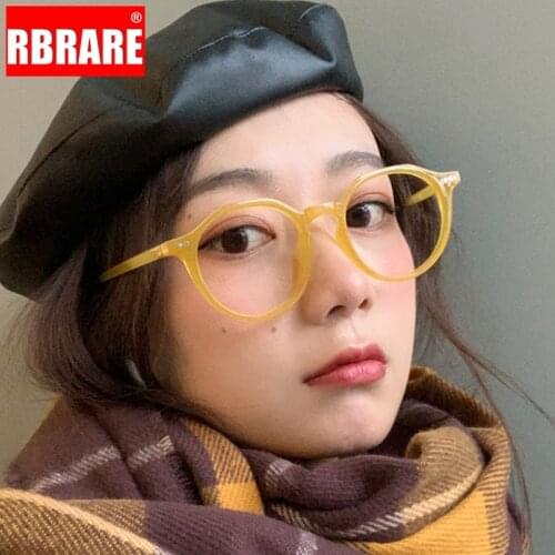 RBRARE Retro Anti Blue Light Glasses Frame Vintage Round Eyeglasses Women Glasses Frame Optical Computer Glasses Oculos De Sol