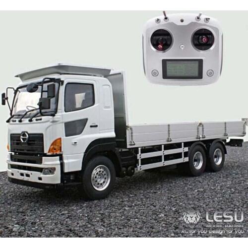 RC LESU Truck Tractor 1/14 HN 700 6*4 Flatbed Trailer Model Motor 320AESC Radio THZH0190-SMT4