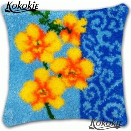 Latch Hook Pillow cross-stitch cushion Crocheting Rug Kits DIY embroider needlework kits Pillowcase Unfinished embriodered mats