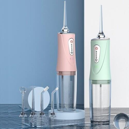4 Modes Oral Irrigator Portable USB Rechargeable Water Flosser Irrigator Dental Teeth Cleaner + 4 Jet Tips & Box