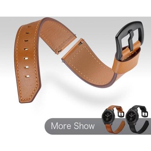 Classic Leather Watch Band For Samsung Galaxy 3 45MM 41MM Gear S3 22MM Wrist Strap For Huawei GT 2 46MM HONOR Magic 2 Bracelet