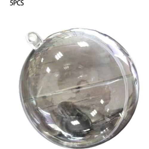 5PCS Christmas Tree Clear Balls Fillable Baubles DIY Fillable Sphere 4/6/8cm Transparent Open Plastic Christmas Decorations Ball