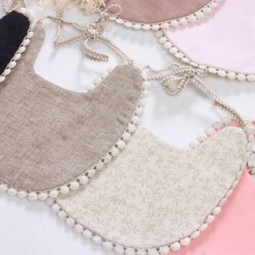 C5AA Baby Boy Girl Newborn Bibs Tassel Saliva Towel Burp Cloth Floral Double-Sided Print Feeding Boys Girls Bandana