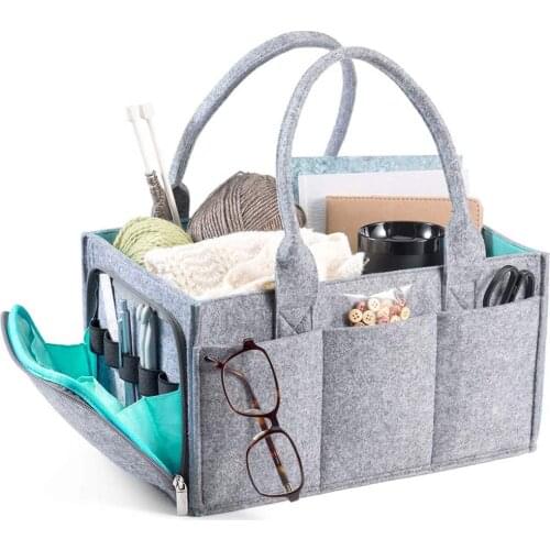 Mom Nappy Bags Portable Foldable Felt Diaper Storage Bag Clothes Handbag Baby Diaper Organizer Storage Basket Travel Organizer