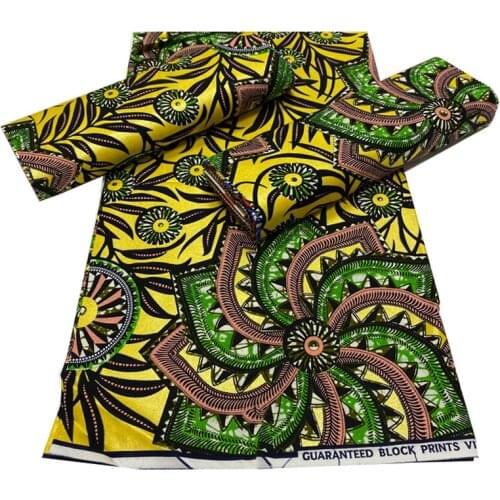 Best Quality Wax Dye Fabric 6 Yard 100%Cotton Breathable Veritable African Style Ankara Sewing Material Fabrics For Dress SP 604