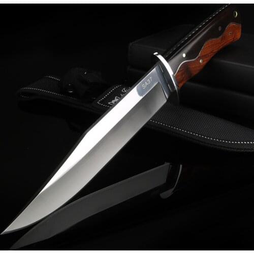 Japanese mirror light high quality tactical knife outdoor hunting knife outdoor defensive camping knife with protective case