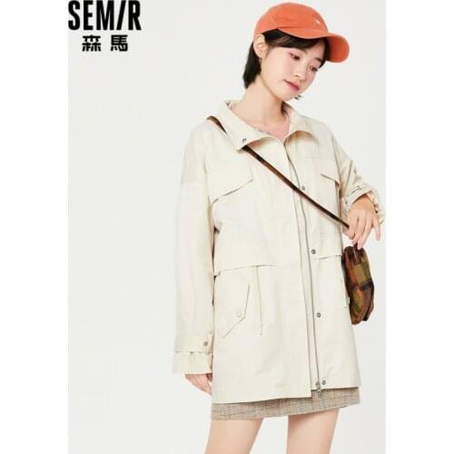 SEMIR Windbreaker Trench Women Autumn 2021 New Loose Bf Wind British Style Jacket Lapel Casual Fashion Jacket Clothes Trend