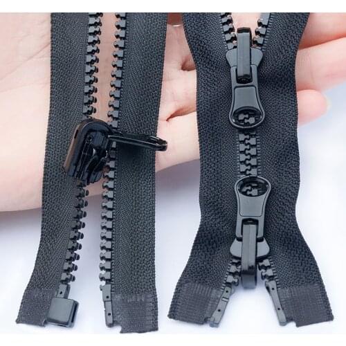2pcs Meetee 5# Resin Zippers Double-sided Slider 60-100cm Open-end Zipper for Coat Bags Repair Zip DIY Sewing Clothes Accessory