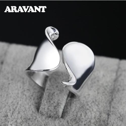 925 Silver Smooth Open Rings For Women Party Jewelry Gifts 2021 New