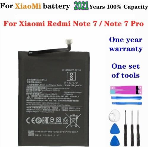 2021 Years 4000mAh BN4A Phone Battery For Xiaomi Redmi Note 7 Note7 Pro M1901F7C Replacement Batteries + Tools