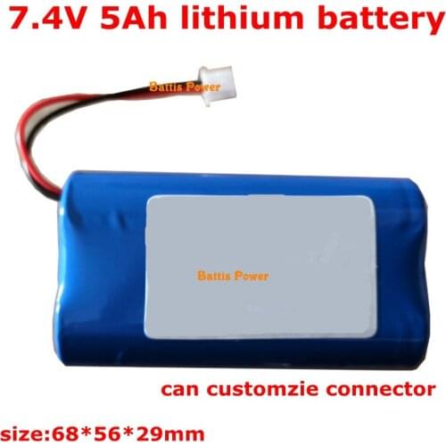 Real capacity Li-ion 2S 7.4v battery pack 26650 5000mAh with PCB 6v 8v 9v for led light speaker bike rc toys car amplifier