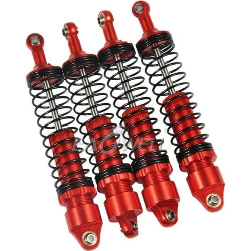 RCTOYFUN 4pcs Red 110mm CNC Machined Aluminum Shocks Absorbers Damper Accessories For 1/10 RC Crawler Axial SCX10 II 90046 90047