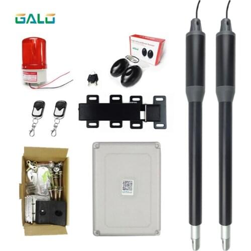 Black Aluminum Automatic swing gate opener with Swing door gate Electric latch/Door Bolt security Lock (kit Optional)