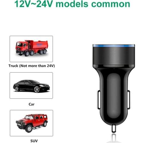4.8A LED Display Mobile Phone USB Dual Port Car Charger for Xiaomi Samsung iPhone 12 Plus Mobile Phone Car Charger Adapter