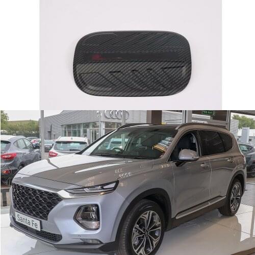 For Hyundai Santa Fe 2019 1pcs ABS Carbon fiber style Car accessories Styling Auto Oil Fuel Tank Cover Cap car Sticker