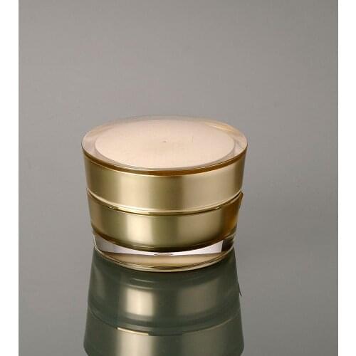 30G gold plastic cone-shape cream jar pot tin for essence/day cream/night cream/gel/moisturizer cosmetic packing