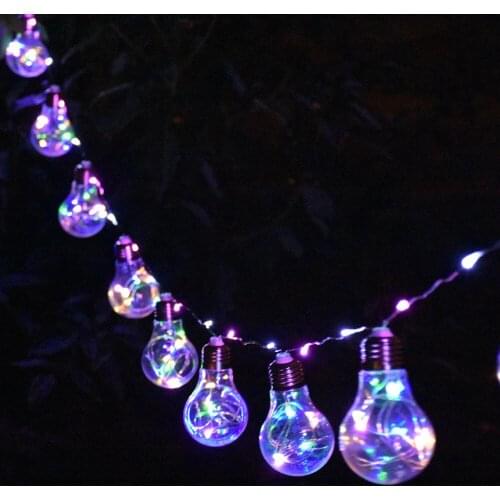 Decoration for Home Garden Backyard Wedding Party Creative Globe Clear Light Bulb LED Fairy lamp Copper Wire String lights