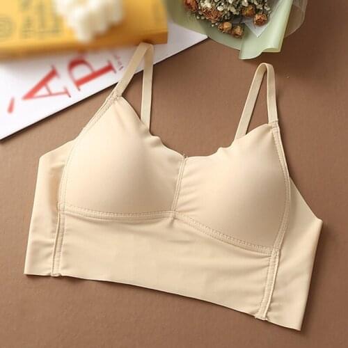 Women Bras Push Up Gather Bralette Seamless Bra seamless bra Ice silk soft and light non-wire bra beautiful back Vest bra