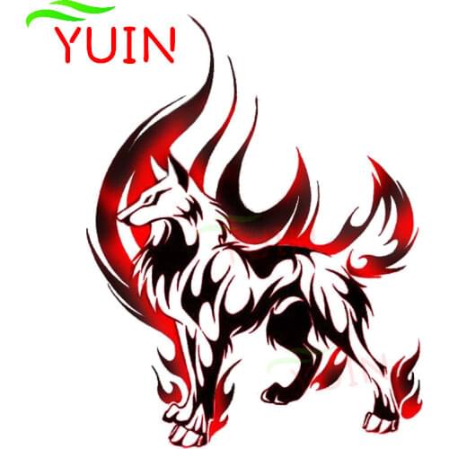Personality Car StickerFlame Wolf PVC Auto Motorcycle Decal ,18cm*13cm