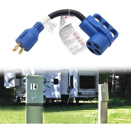 RV Converter Cable 30 Amp Male To 50 Amp Female Dogbone Adapter Power Plug Cord RV Motorhome Charging Accessories
