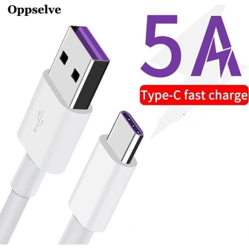 5A USB Type C Cable for Huawei P30 P40 Mate Pro Lite Xiaomi Redmi Samsung Galaxy S20 S10 S9 Fast Charging Phone Wire White Cable